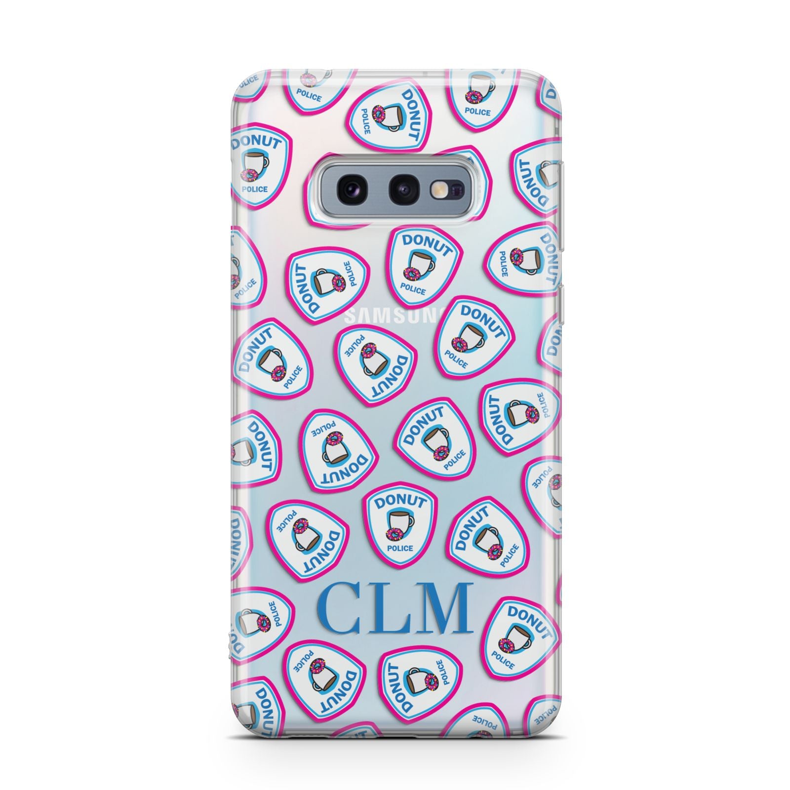 Personalised Donut Police Initials Samsung Galaxy S10E Case