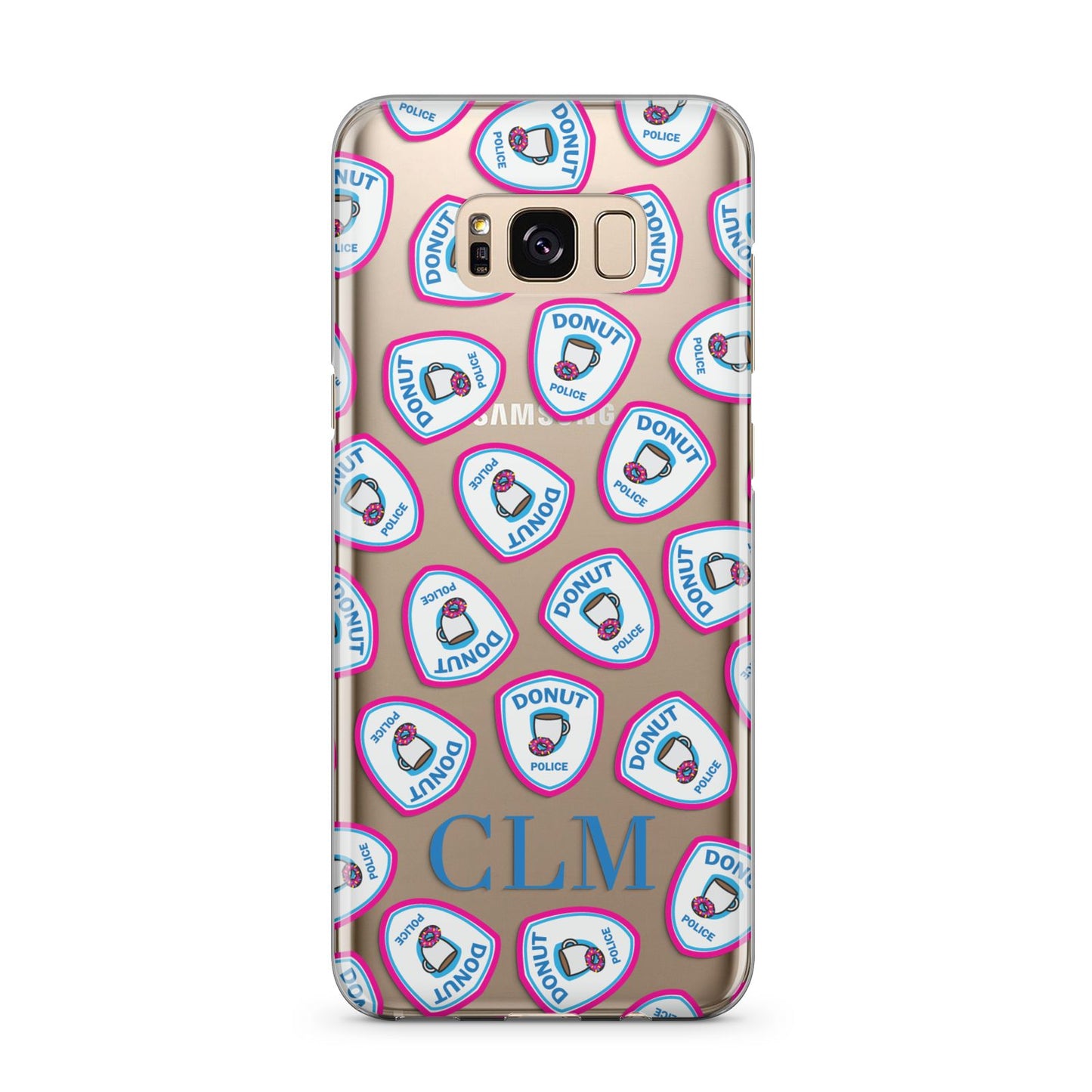 Personalised Donut Police Initials Samsung Galaxy S8 Plus Case