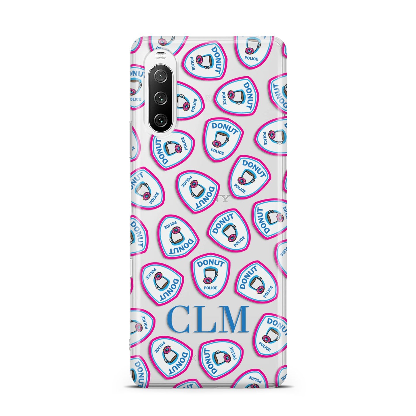 Personalised Donut Police Initials Sony Xperia 10 III Case