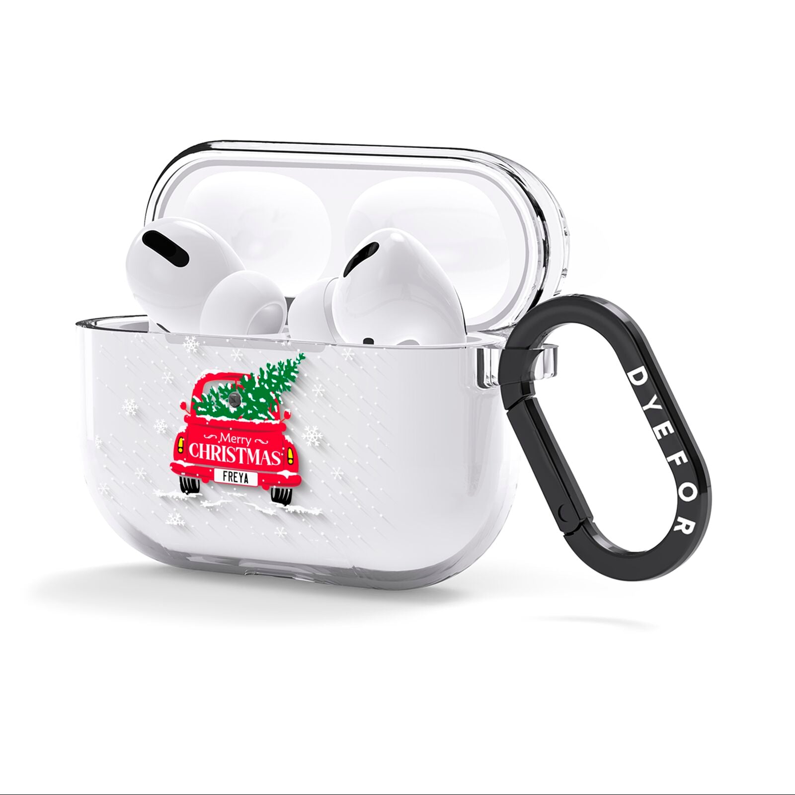 Personalised Driving Home For Christmas AirPods Clear Case 3rd Gen Side Image