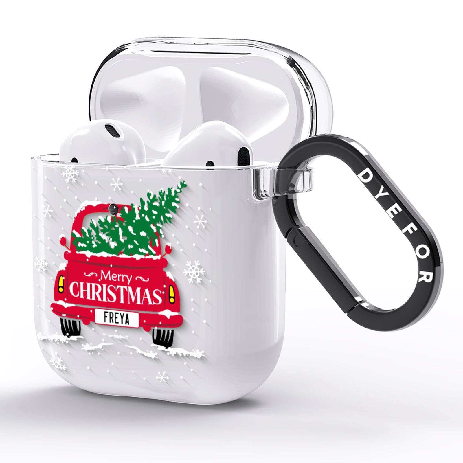 Personalised Driving Home For Christmas AirPods Clear Case Side Image