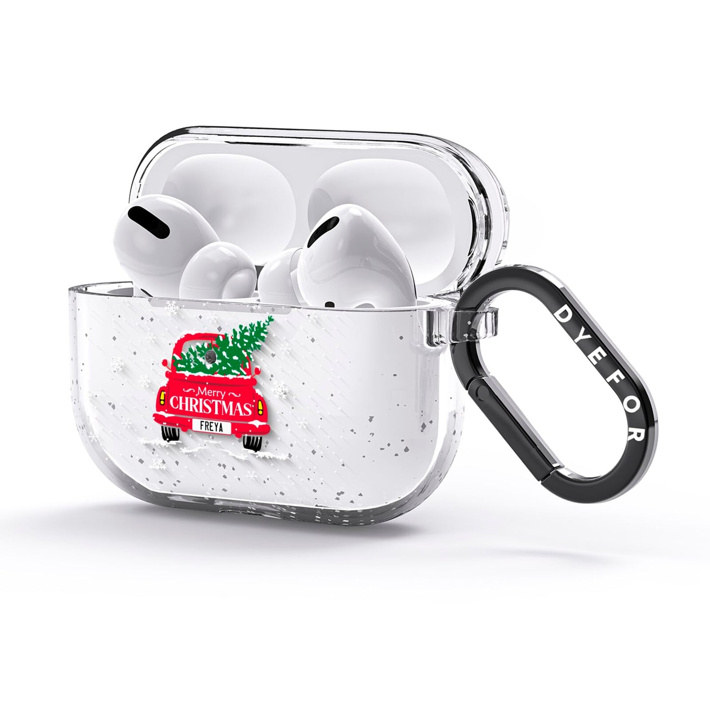 Personalised Driving Home For Christmas AirPods Glitter Case 3rd Gen Side Image