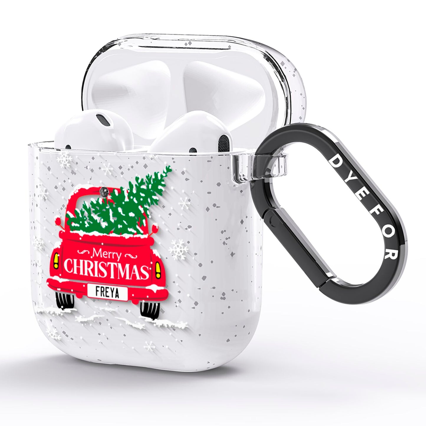 Personalised Driving Home For Christmas AirPods Glitter Case Side Image