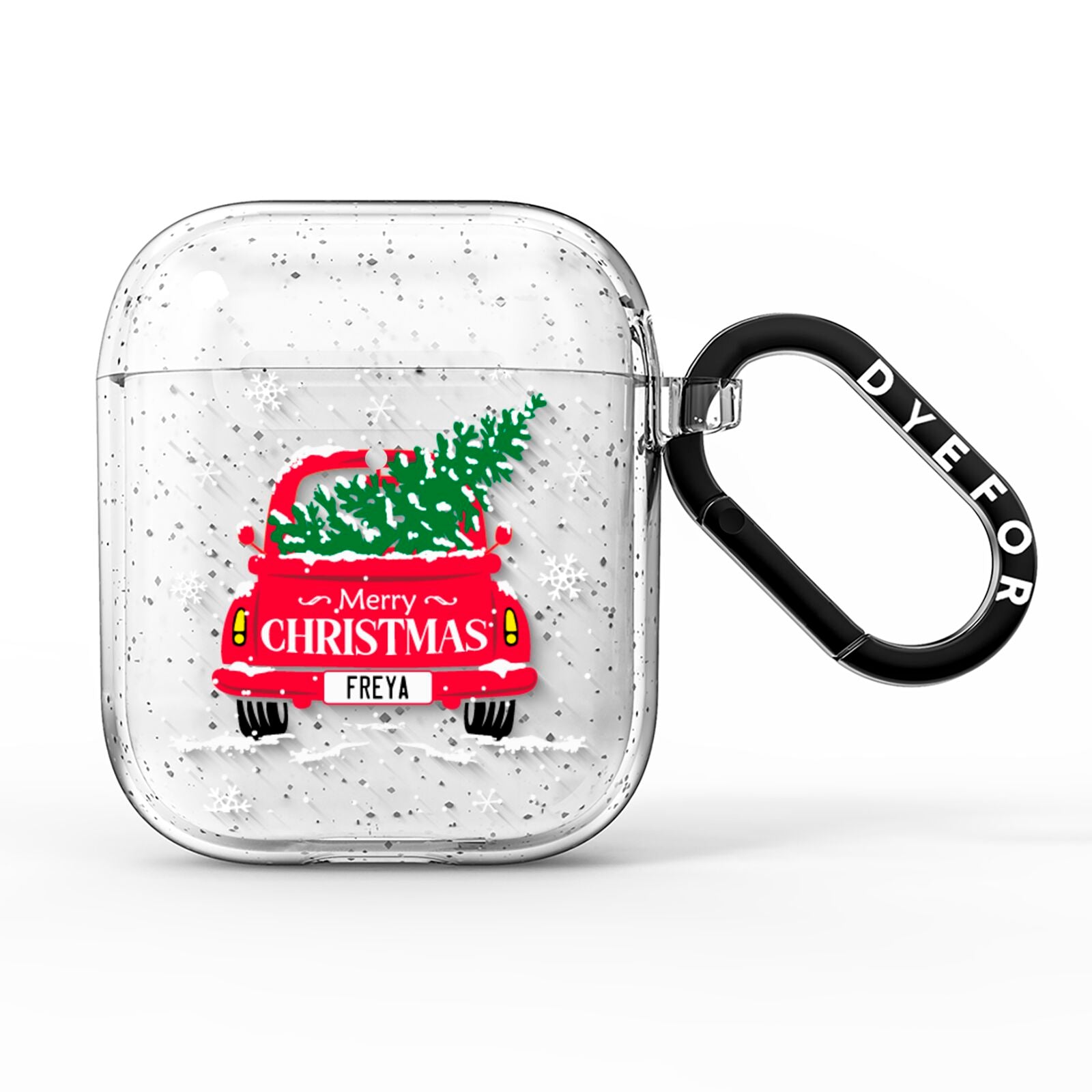 Personalised Driving Home For Christmas AirPods Glitter Case