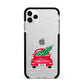 Personalised Driving Home For Christmas Apple iPhone 11 Pro Max in Silver with Black Impact Case