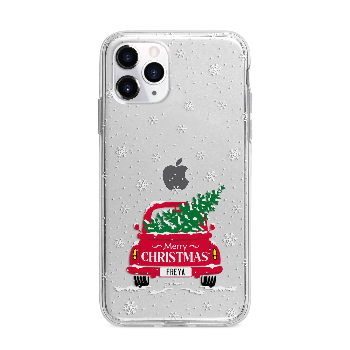 Personalised Driving Home For Christmas Apple iPhone 11 Pro Max in Silver with Bumper Case