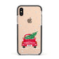 Personalised Driving Home For Christmas Apple iPhone Xs Impact Case Black Edge on Gold Phone