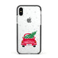 Personalised Driving Home For Christmas Apple iPhone Xs Impact Case Black Edge on Silver Phone