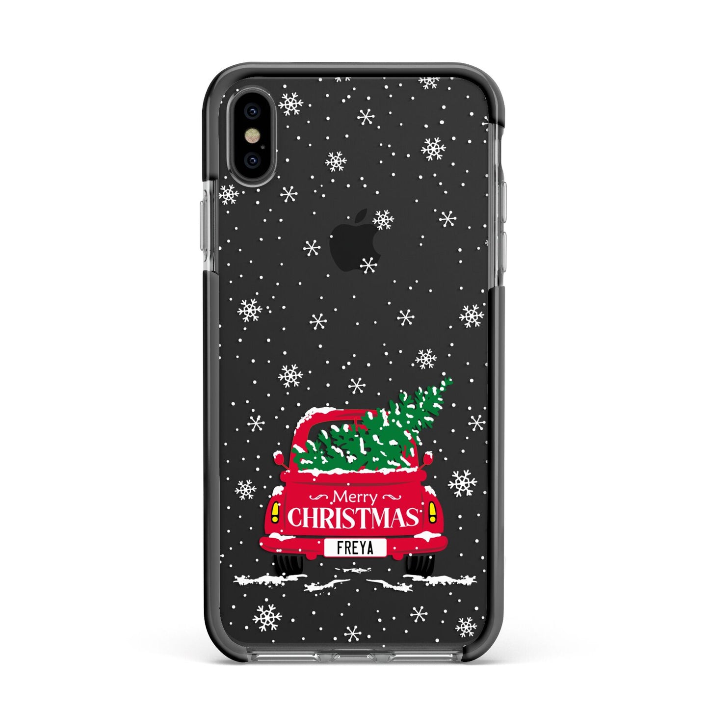 Personalised Driving Home For Christmas Apple iPhone Xs Max Impact Case Black Edge on Black Phone