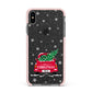 Personalised Driving Home For Christmas Apple iPhone Xs Max Impact Case Pink Edge on Black Phone