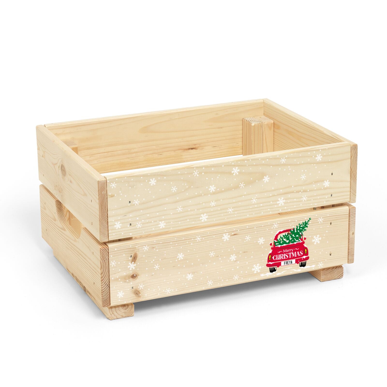 Personalised Driving Home For Christmas Christmas Eve Crate Box Back Image