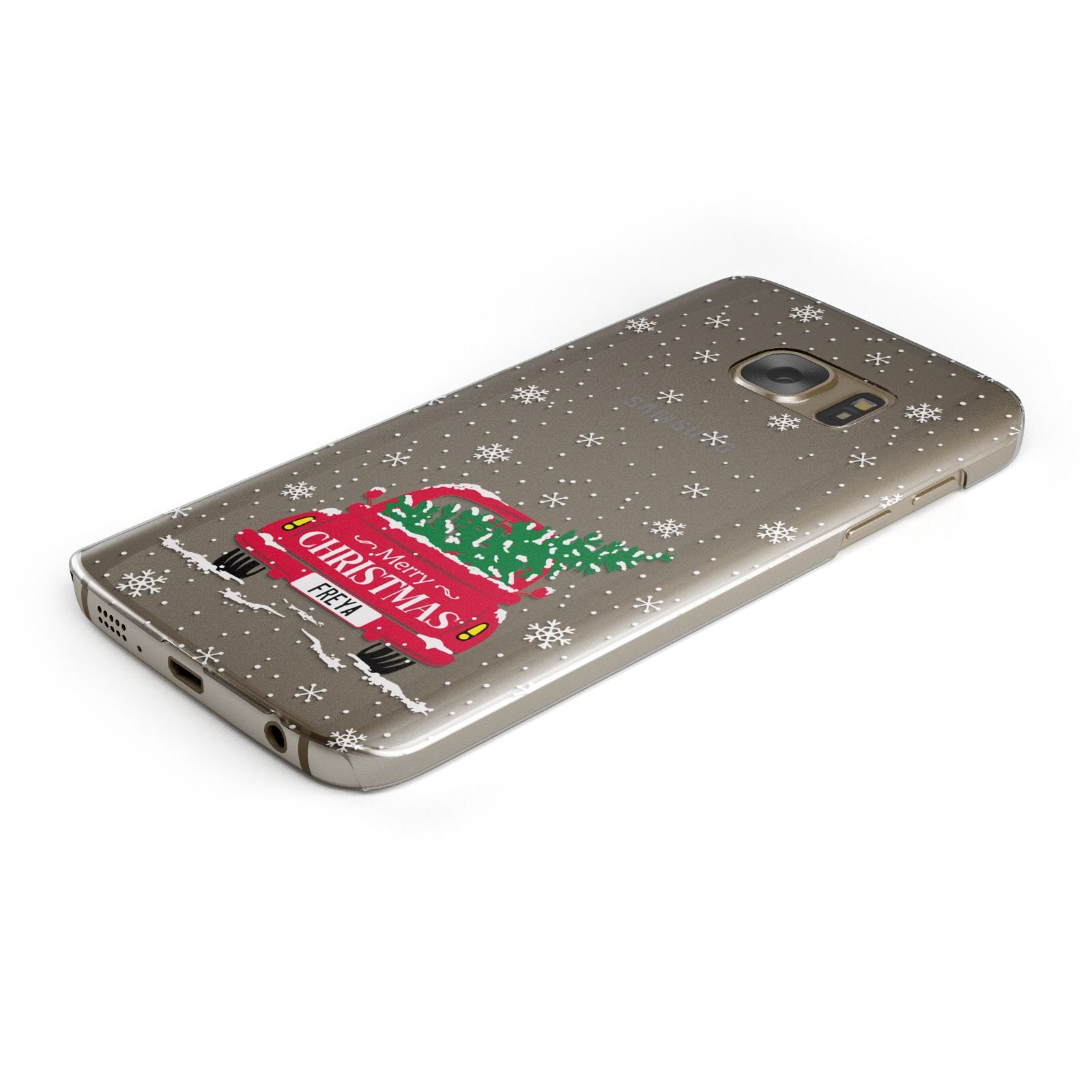 Personalised Driving Home For Christmas Protective Samsung Galaxy Case Angled Image