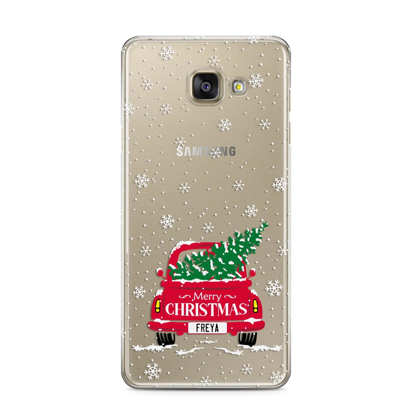 Personalised Driving Home For Christmas Samsung Galaxy A3 2016 Case on gold phone