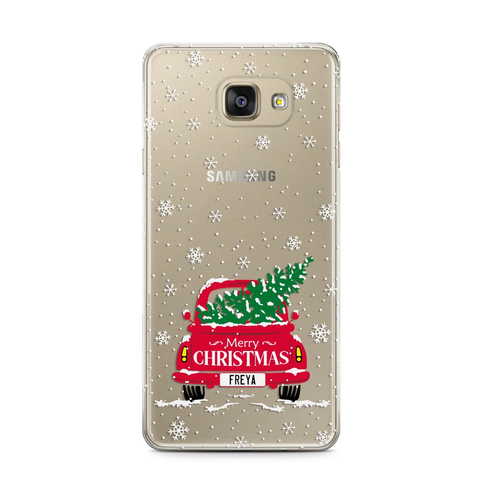 Personalised Driving Home For Christmas Samsung Galaxy A7 2016 Case on gold phone