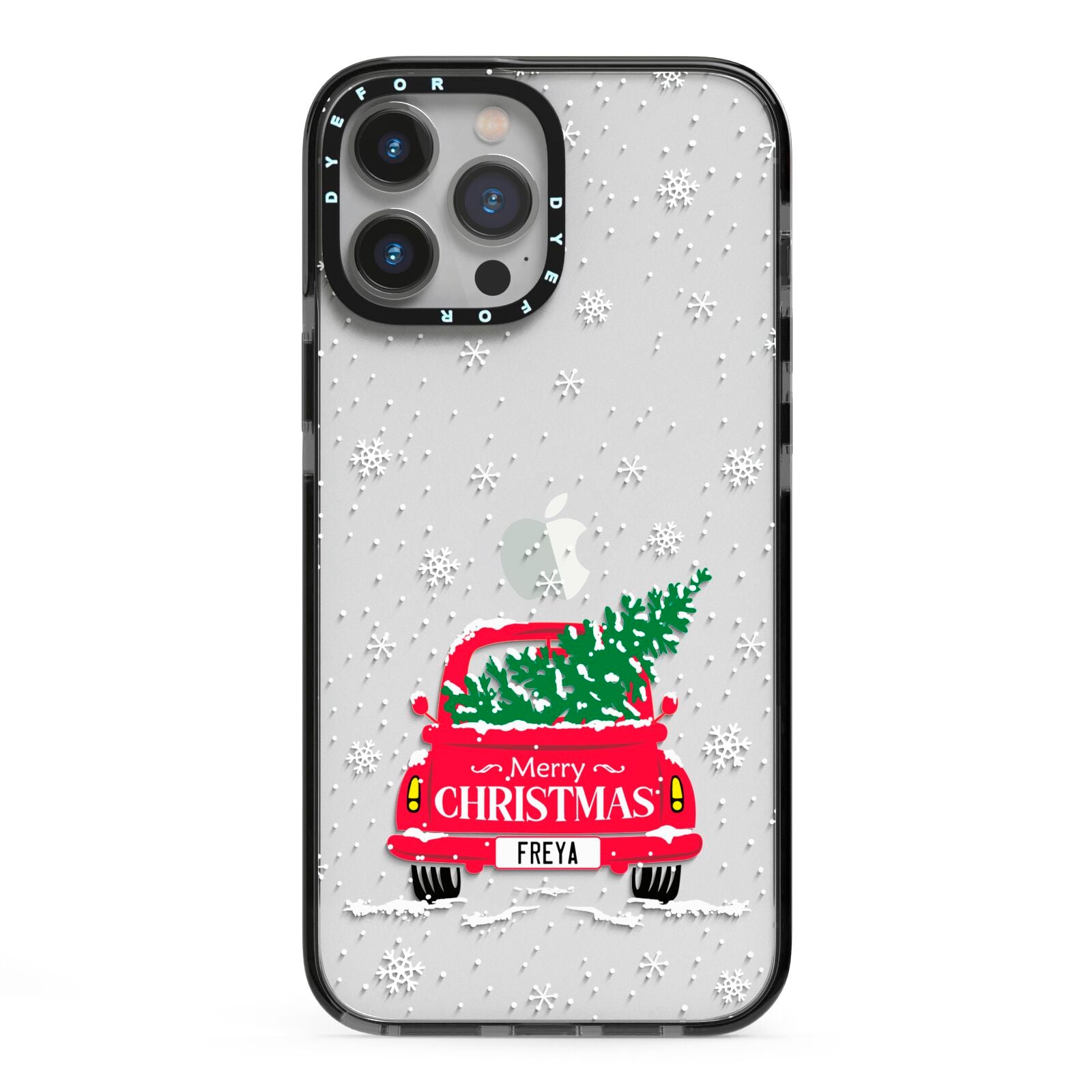 Personalised Driving Home For Christmas iPhone 13 Pro Max Black Impact Case on Silver phone