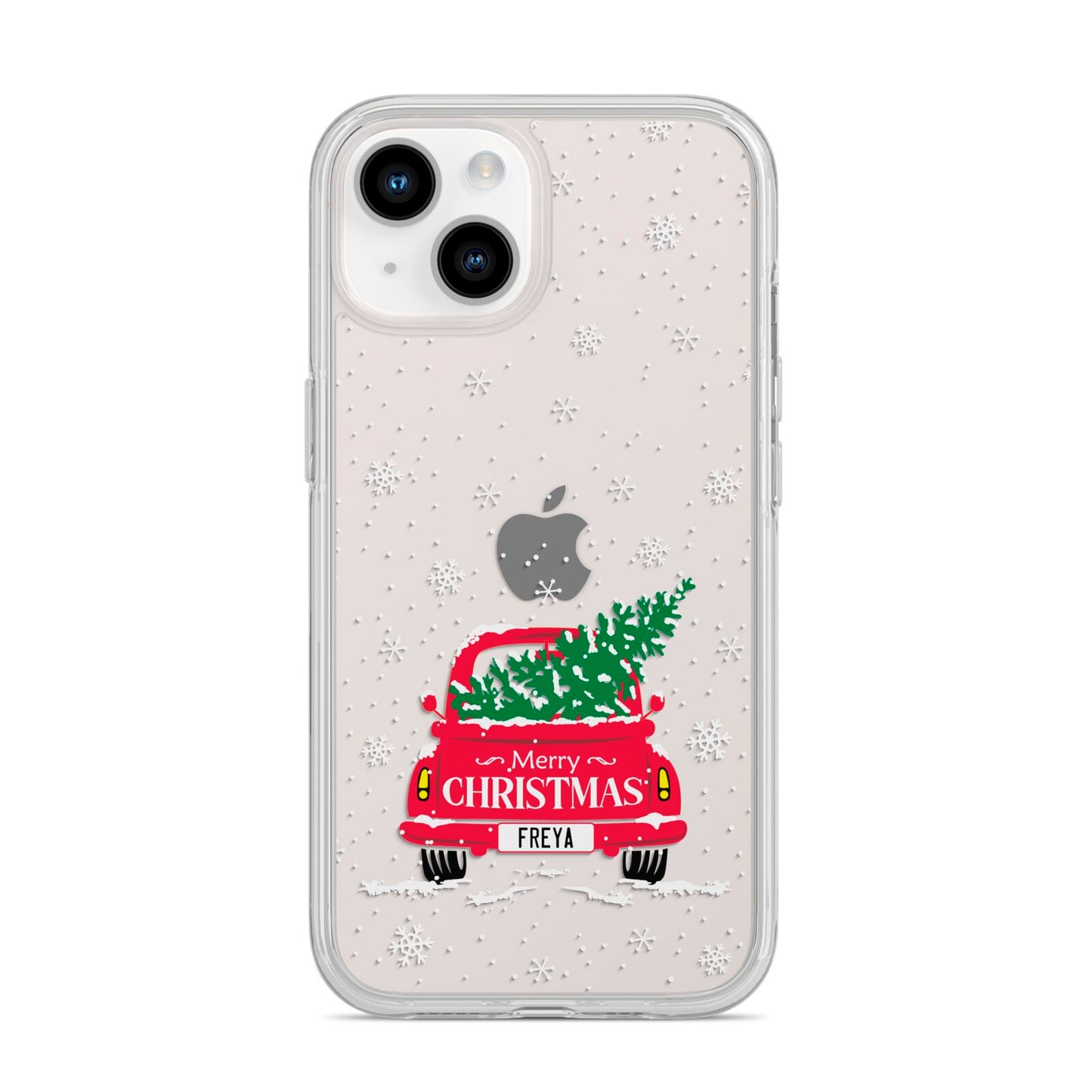 Personalised Driving Home For Christmas iPhone 14 Clear Tough Case Starlight