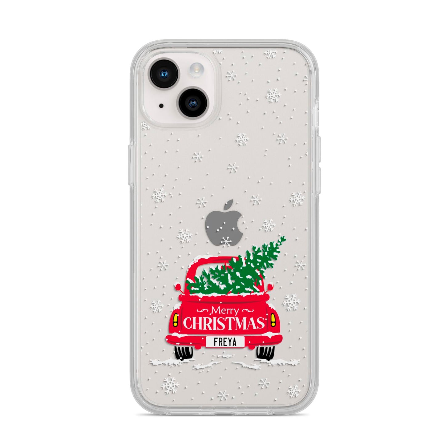 Personalised Driving Home For Christmas iPhone 14 Plus Clear Tough Case Starlight