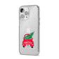 Personalised Driving Home For Christmas iPhone 14 Pro Max Clear Tough Case Silver Angled Image