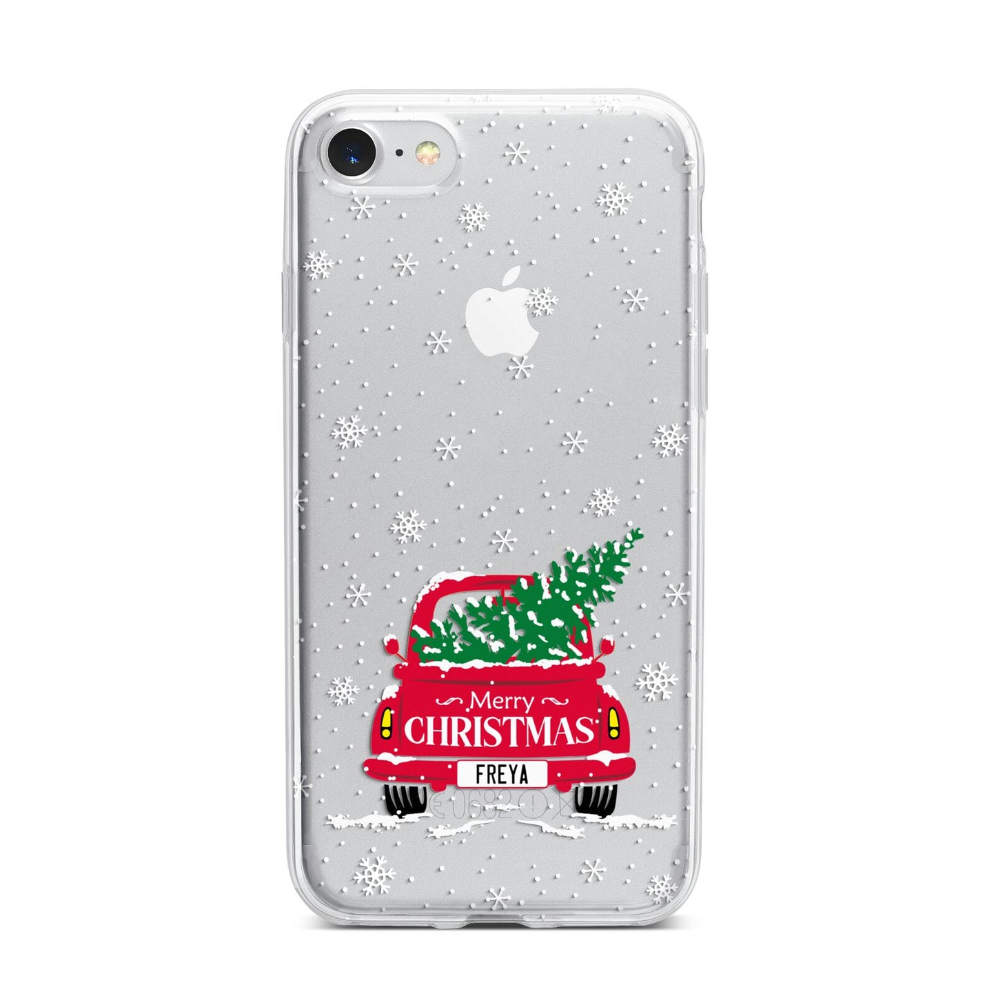 Personalised Driving Home For Christmas iPhone 7 Bumper Case on Silver iPhone