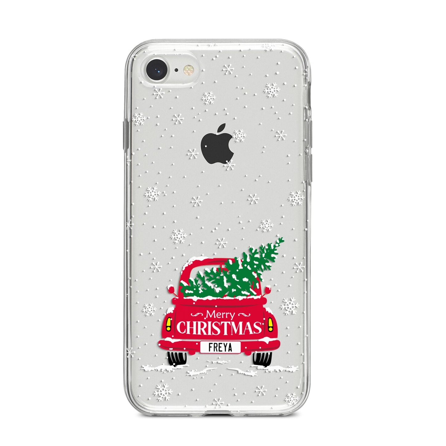 Personalised Driving Home For Christmas iPhone 8 Bumper Case on Silver iPhone