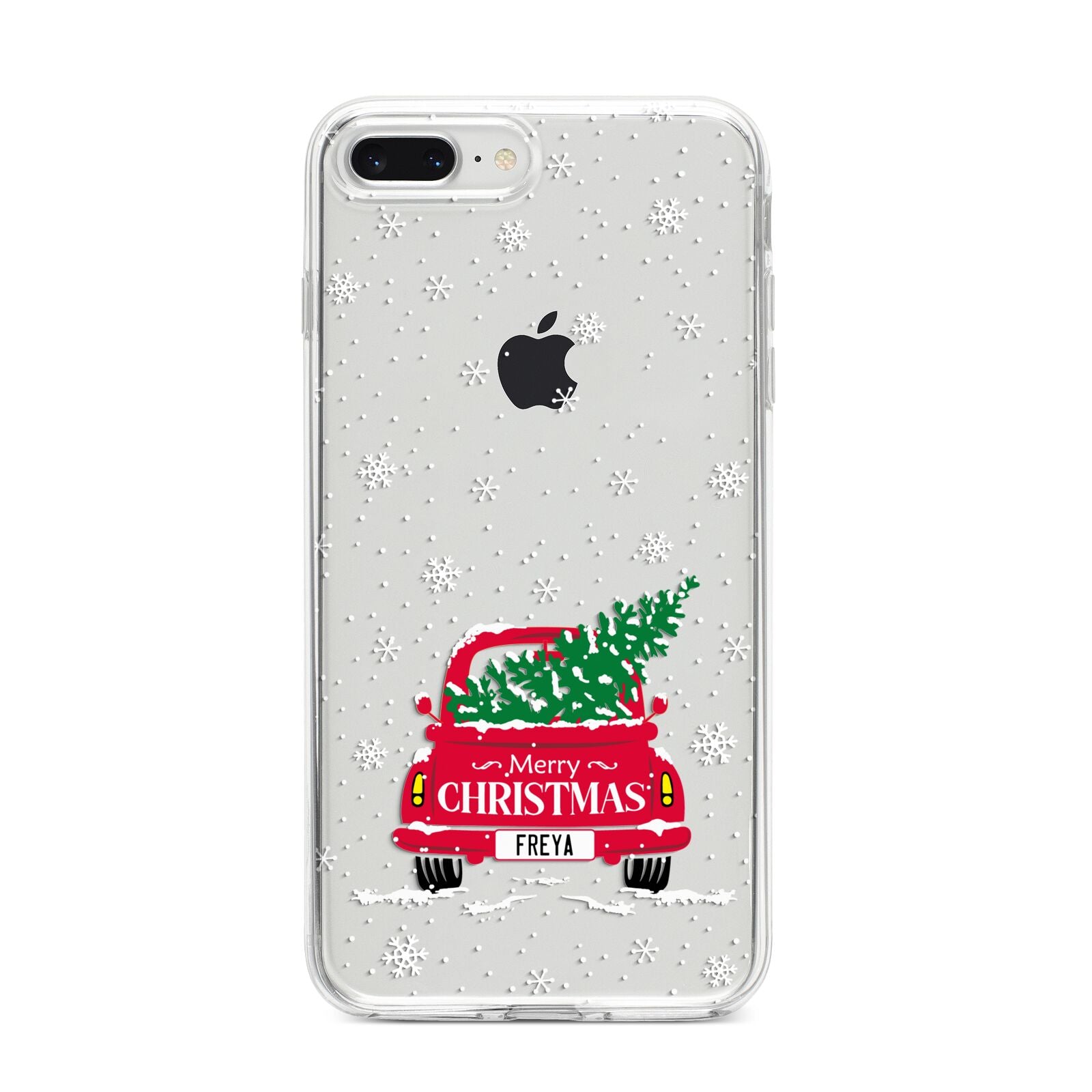 Personalised Driving Home For Christmas iPhone 8 Plus Bumper Case on Silver iPhone