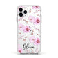 Personalised Dusty Pink Flowers Apple iPhone 11 Pro in Silver with White Impact Case