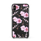 Personalised Dusty Pink Flowers Apple iPhone Xs Max Impact Case Black Edge on Black Phone