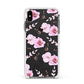 Personalised Dusty Pink Flowers Apple iPhone Xs Max Impact Case White Edge on Black Phone