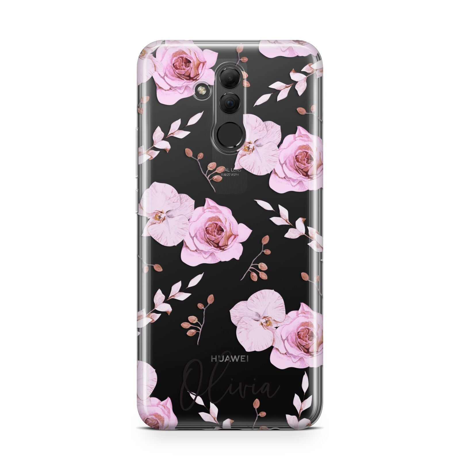 Personalised Dusty Pink Flowers Huawei Mate 20 Lite