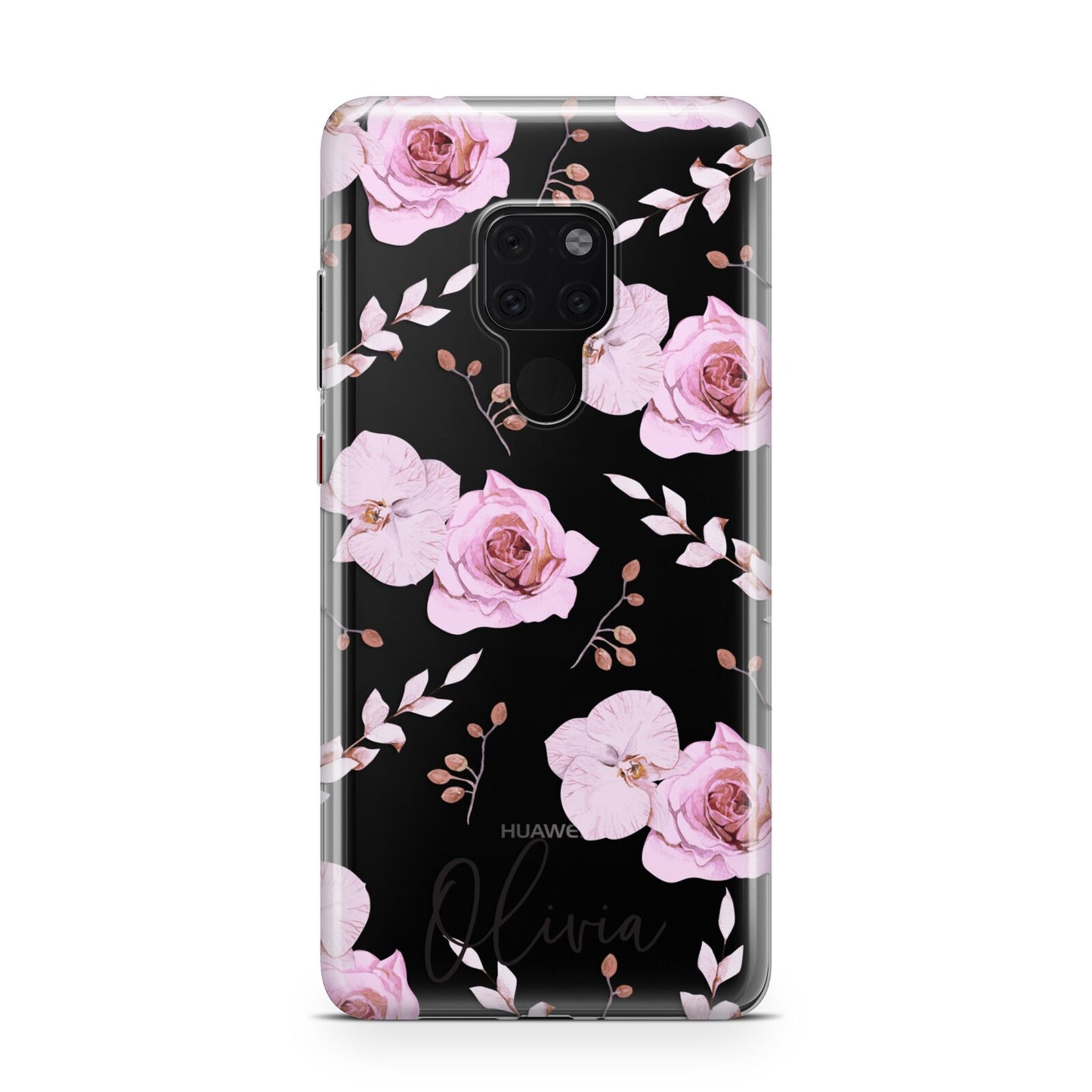 Personalised Dusty Pink Flowers Huawei Mate 20 Phone Case