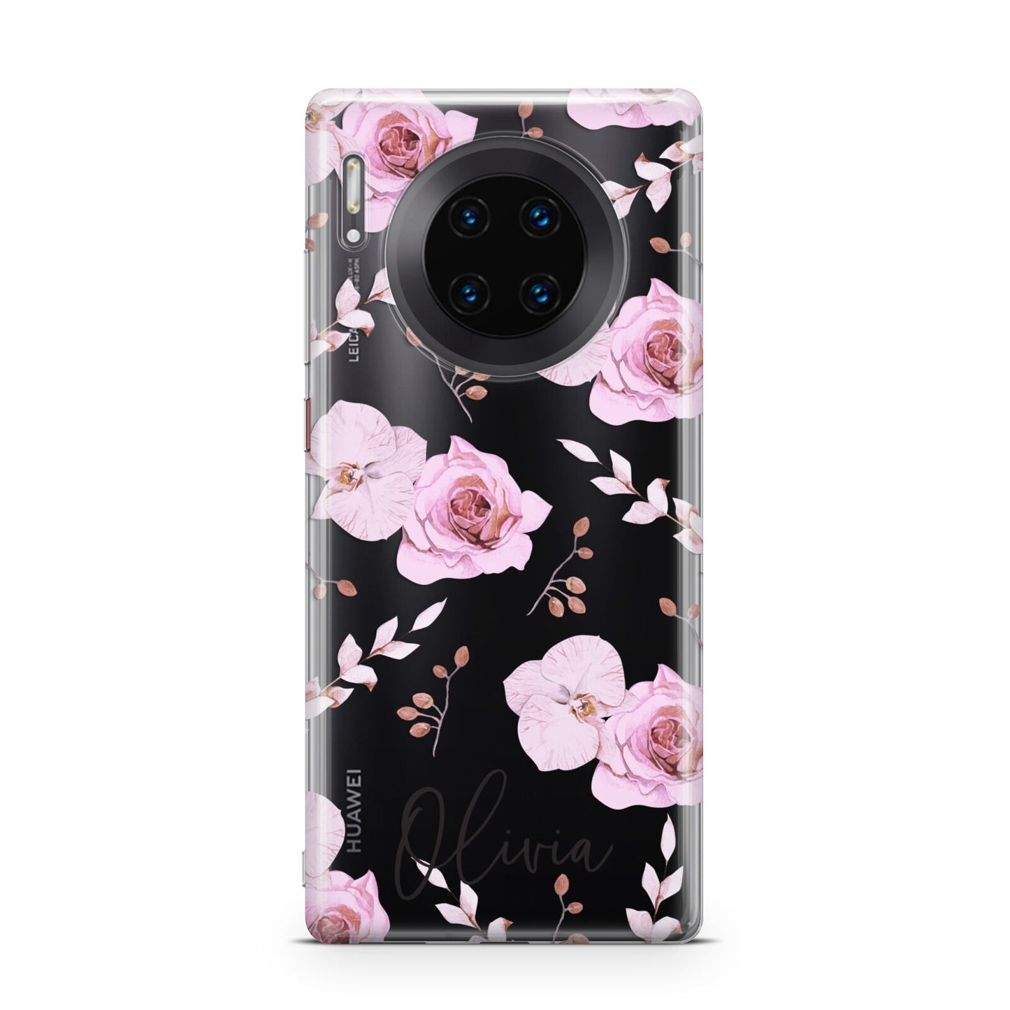 Personalised Dusty Pink Flowers Huawei Mate 30 Pro Phone Case