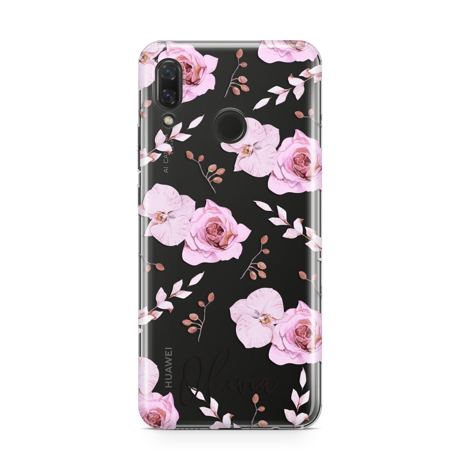 Personalised Dusty Pink Flowers Huawei Nova 3 Phone Case