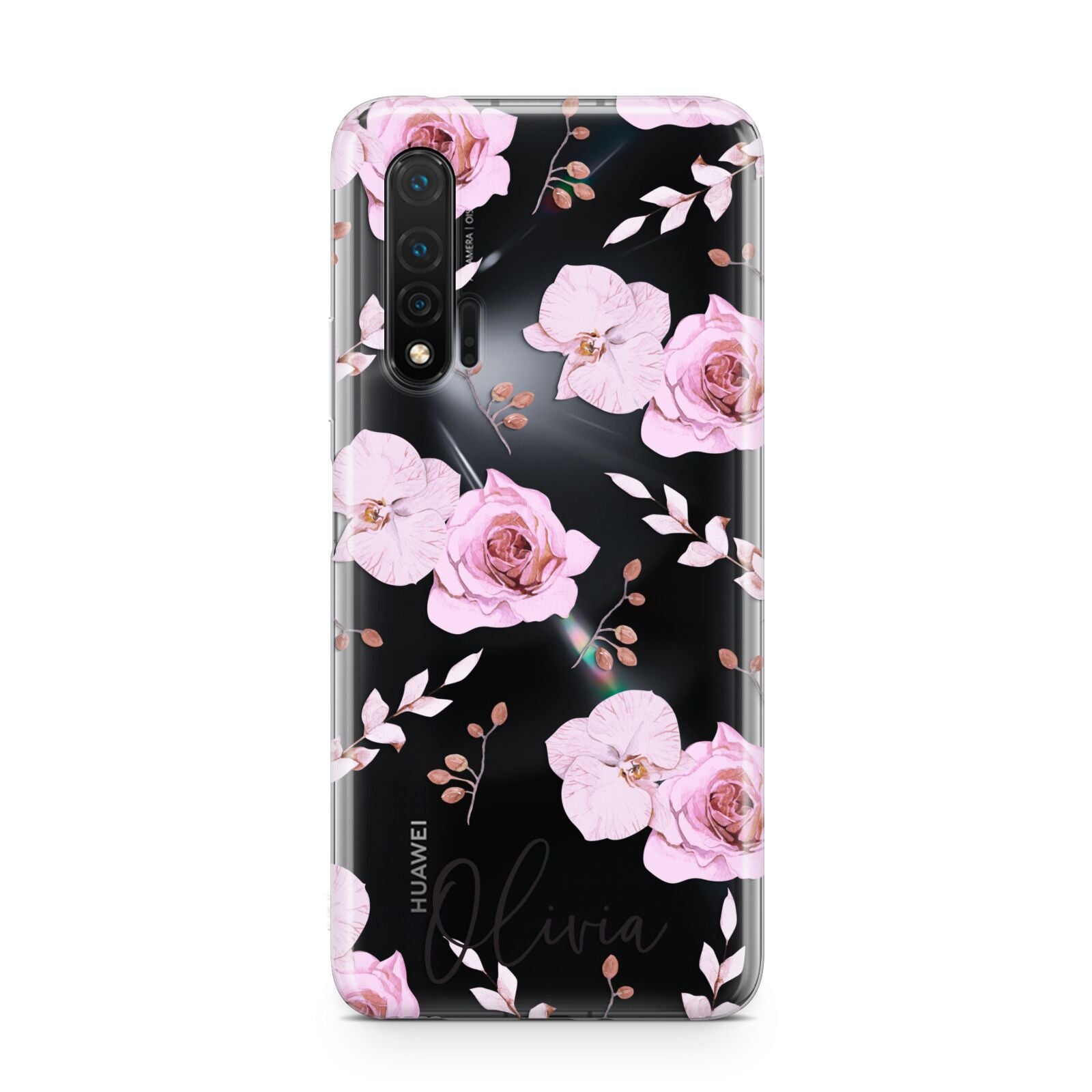 Personalised Dusty Pink Flowers Huawei Nova 6 Phone Case