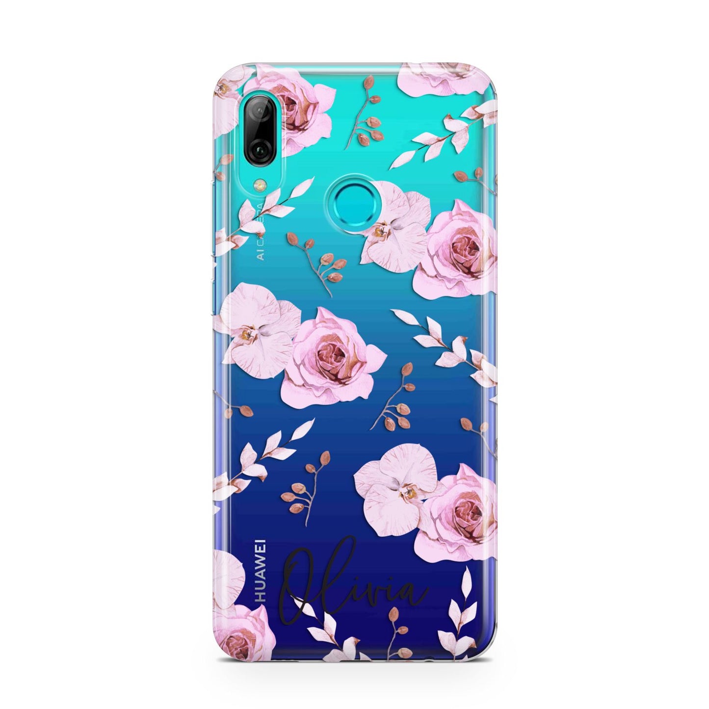 Personalised Dusty Pink Flowers Huawei P Smart 2019 Case