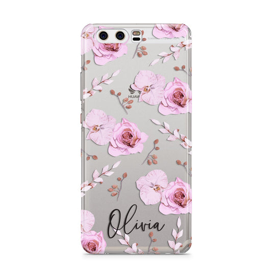 Personalised Dusty Pink Flowers Huawei P10 Phone Case