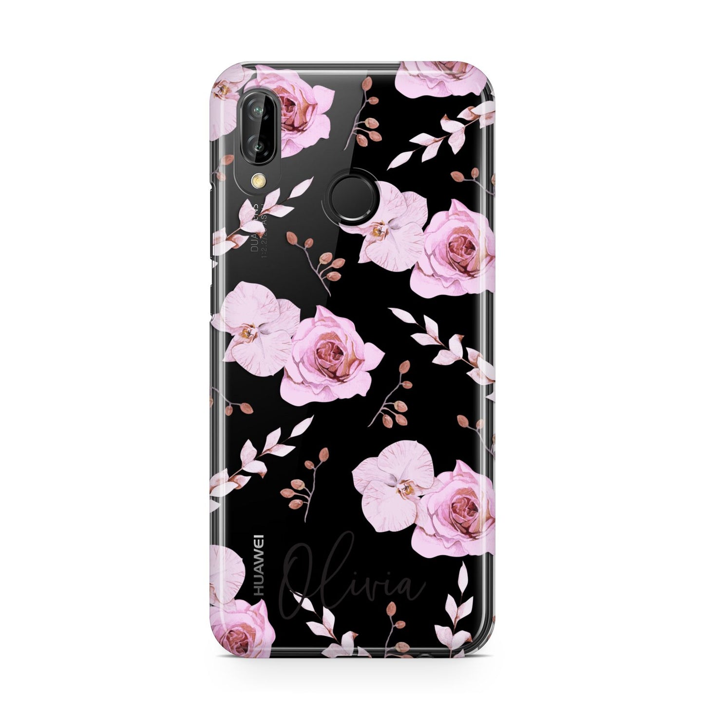 Personalised Dusty Pink Flowers Huawei P20 Lite Phone Case