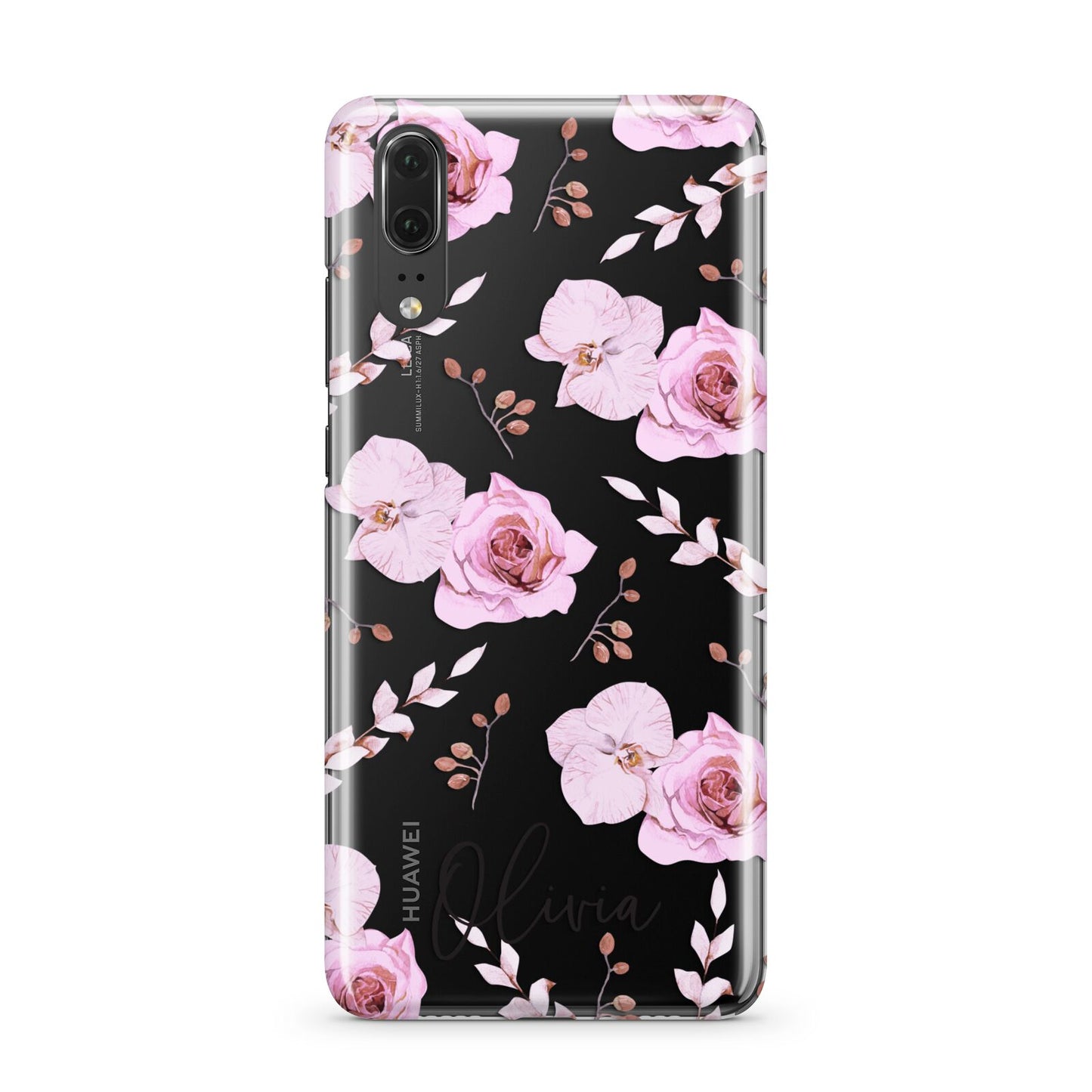 Personalised Dusty Pink Flowers Huawei P20 Phone Case