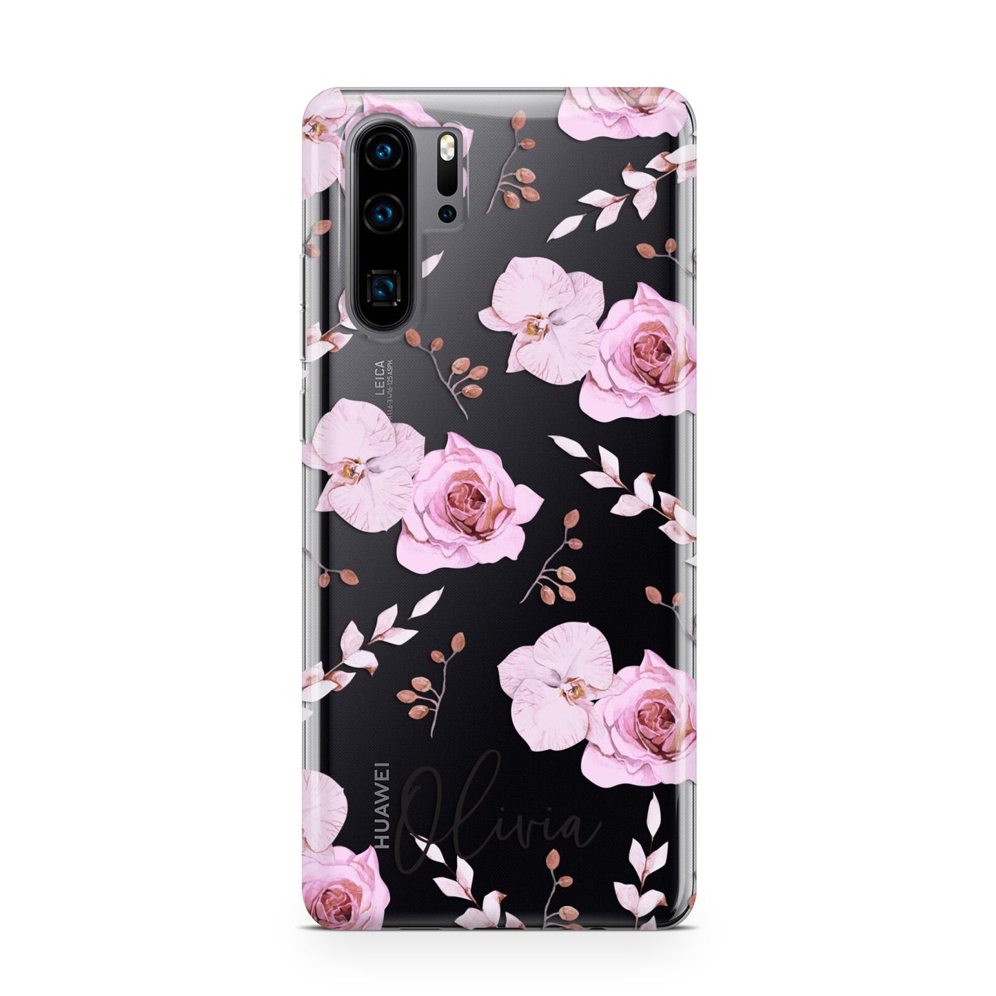 Personalised Dusty Pink Flowers Huawei P30 Pro Phone Case