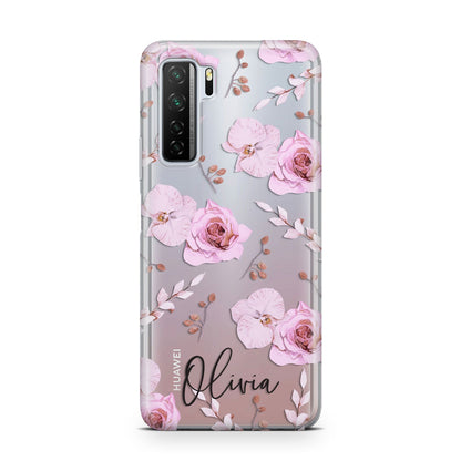 Personalised Dusty Pink Flowers Huawei P40 Lite 5G Phone Case