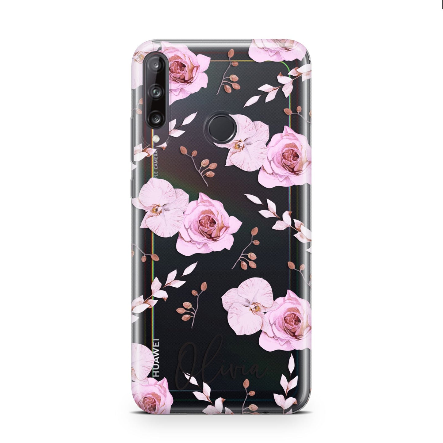 Personalised Dusty Pink Flowers Huawei P40 Lite E Phone Case