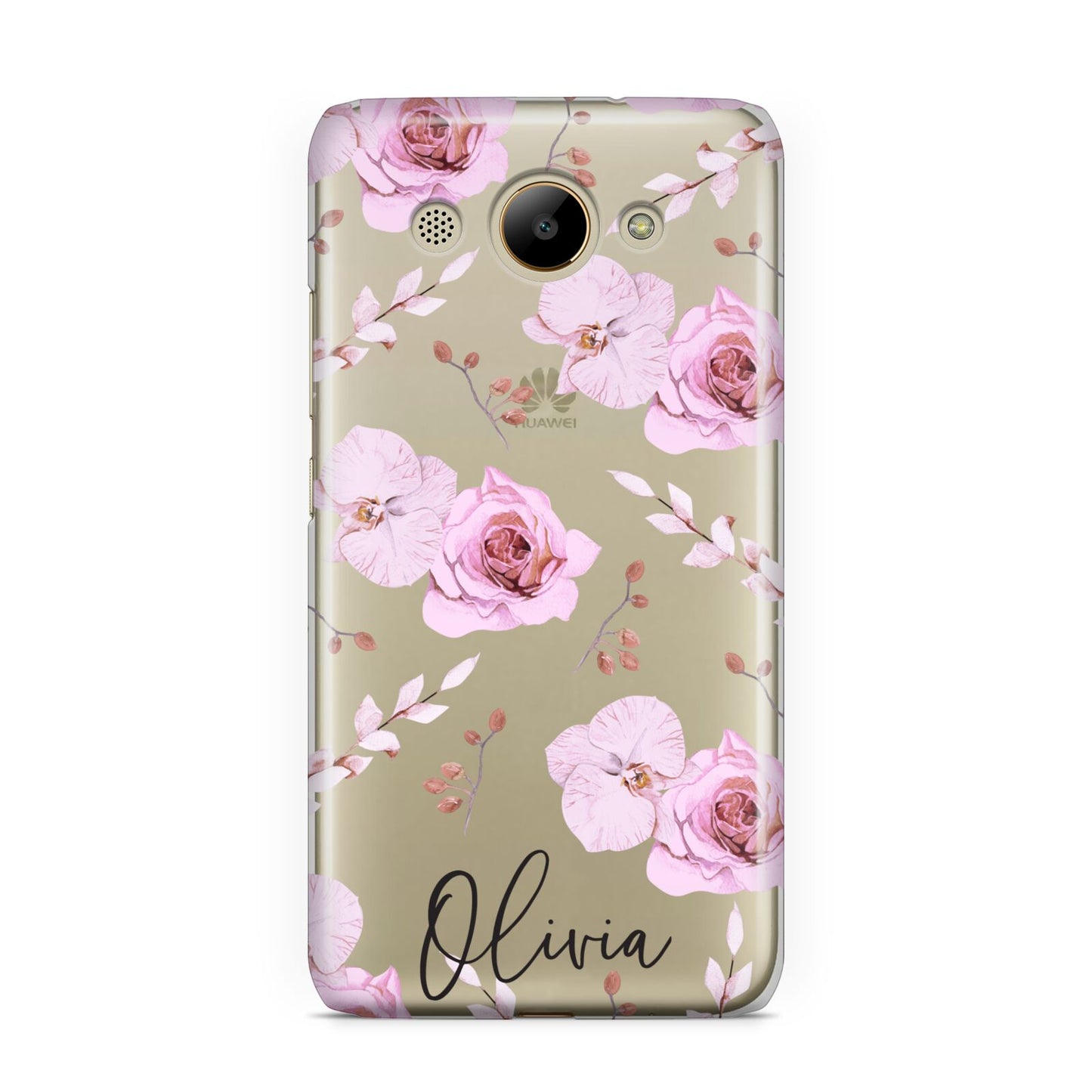 Personalised Dusty Pink Flowers Huawei Y3 2017