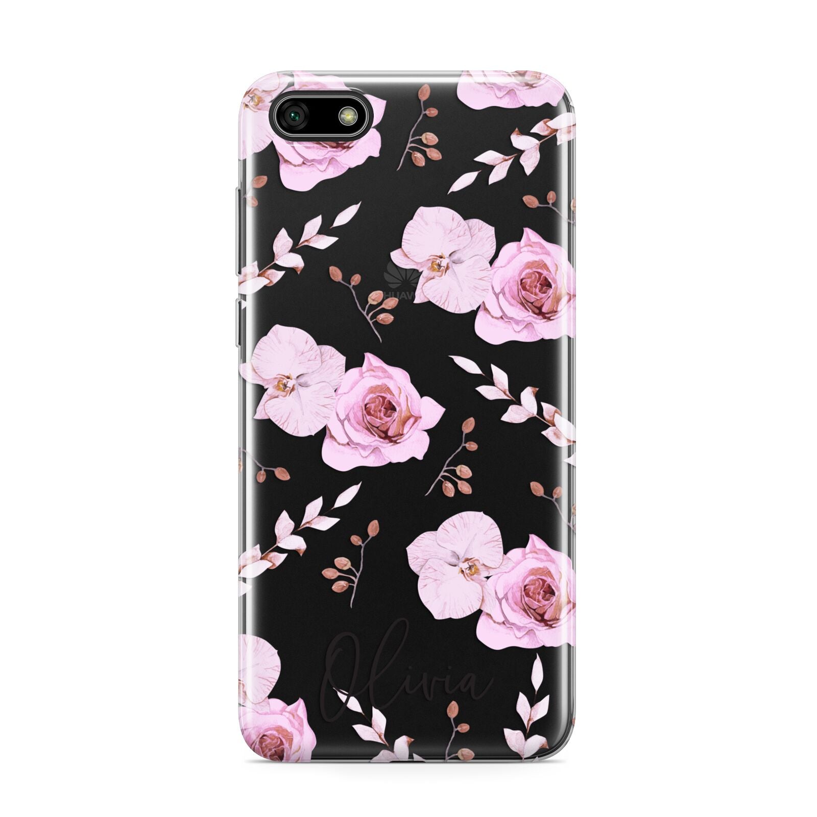 Personalised Dusty Pink Flowers Huawei Y5 Prime 2018 Phone Case