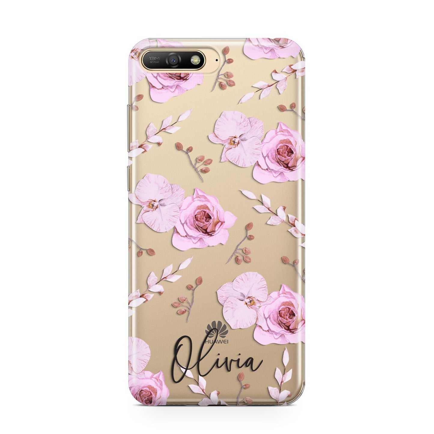 Personalised Dusty Pink Flowers Huawei Y6 2018