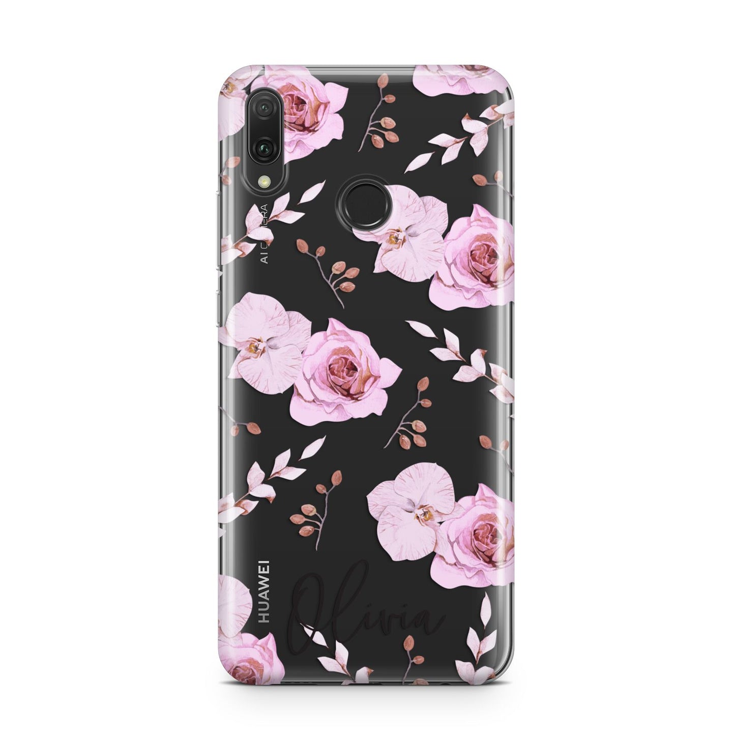 Personalised Dusty Pink Flowers Huawei Y9 2019