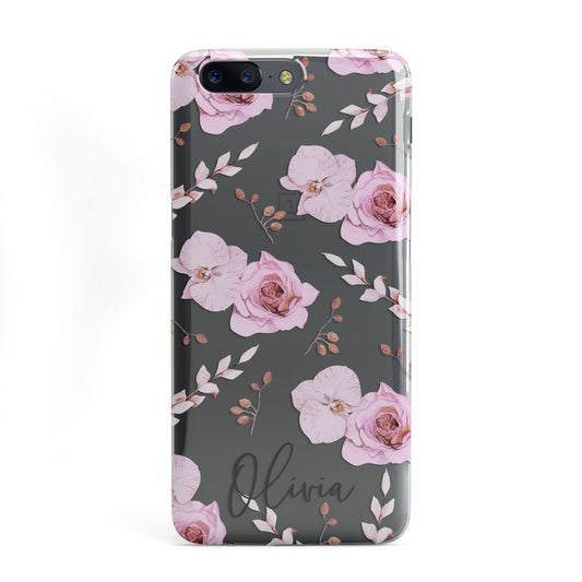 Personalised Dusty Pink Flowers OnePlus Case