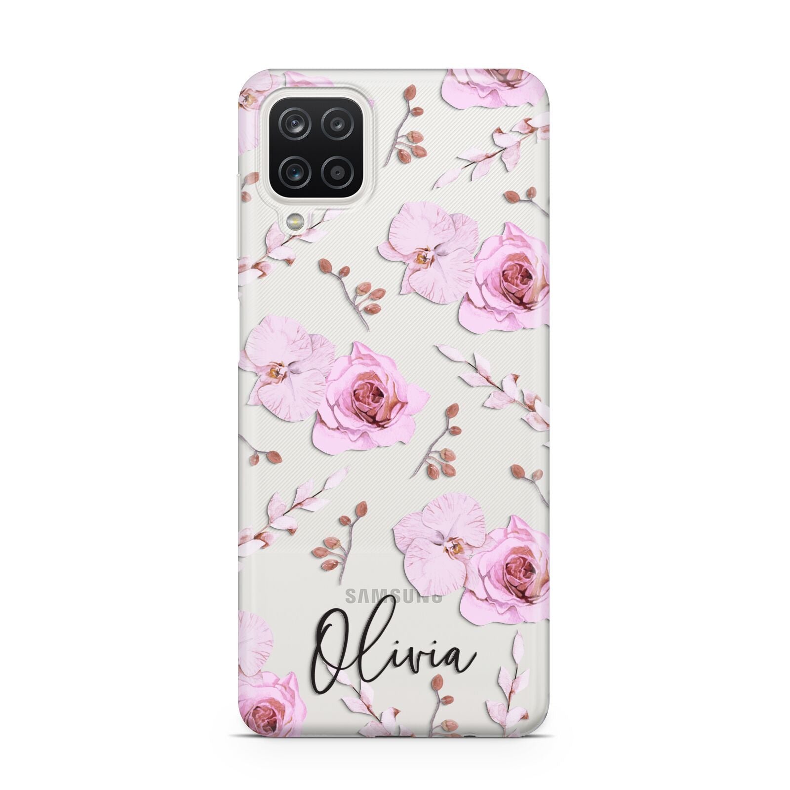 Personalised Dusty Pink Flowers Samsung A12 Case