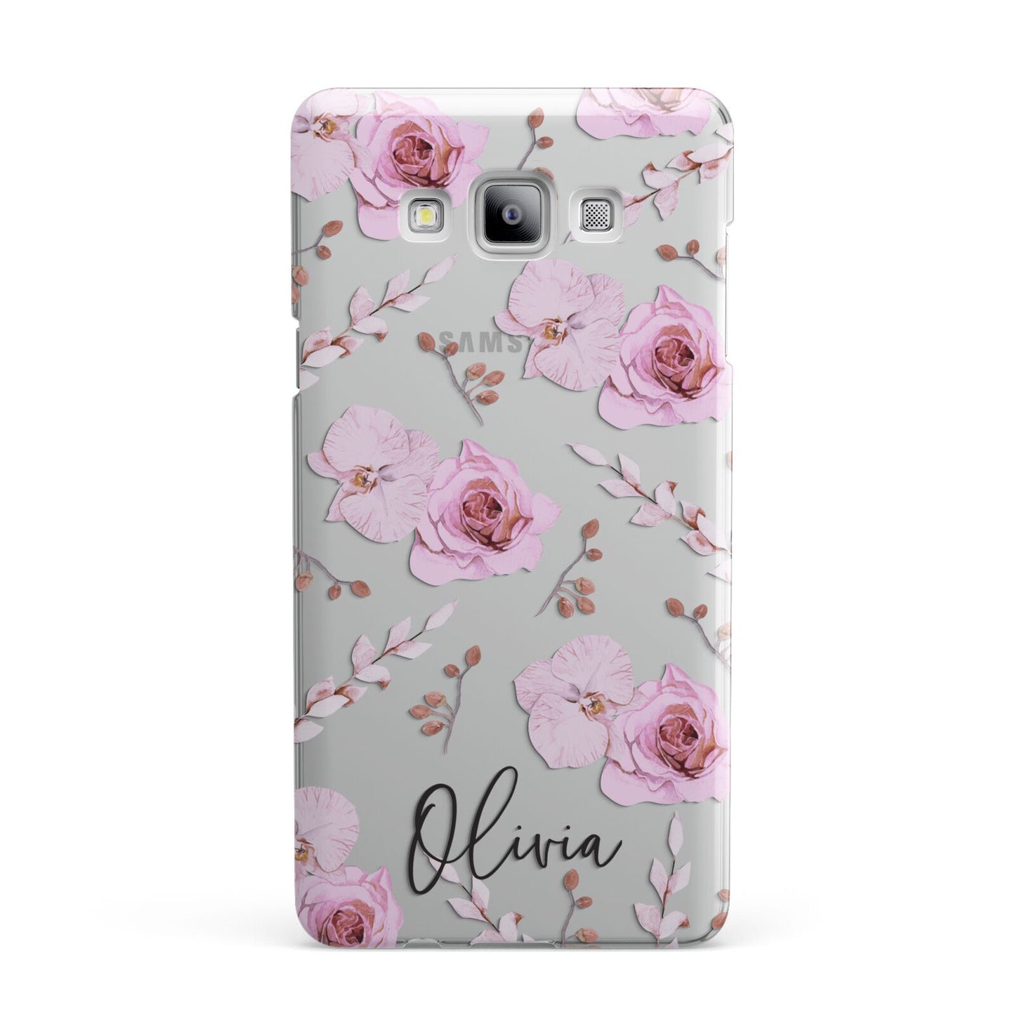 Personalised Dusty Pink Flowers Samsung Galaxy A7 2015 Case