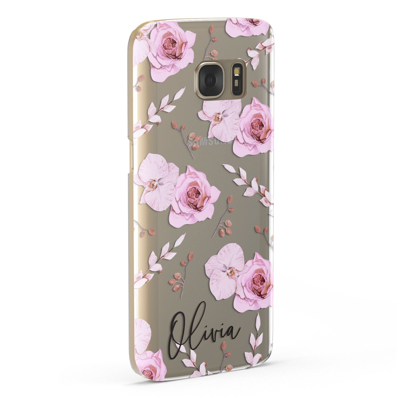 Personalised Dusty Pink Flowers Samsung Galaxy Case Fourty Five Degrees