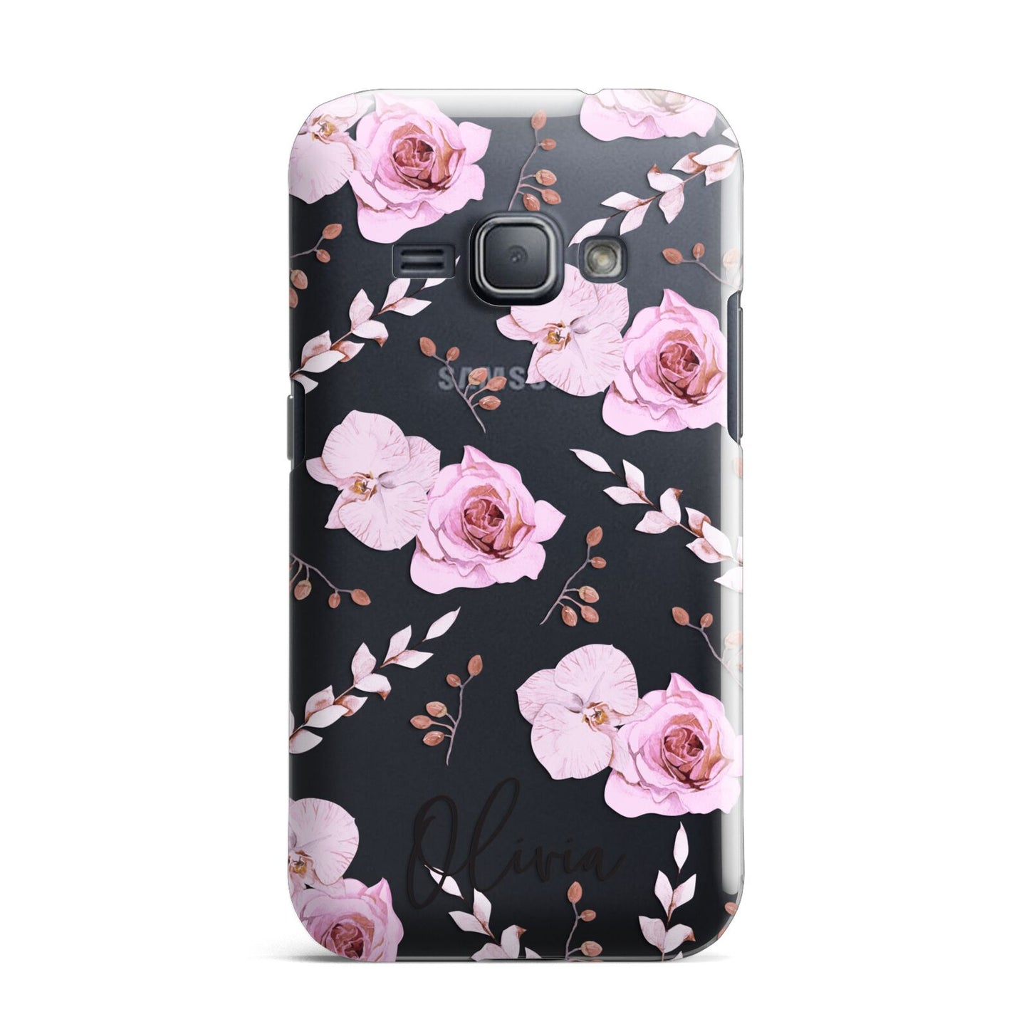 Personalised Dusty Pink Flowers Samsung Galaxy J1 2016 Case