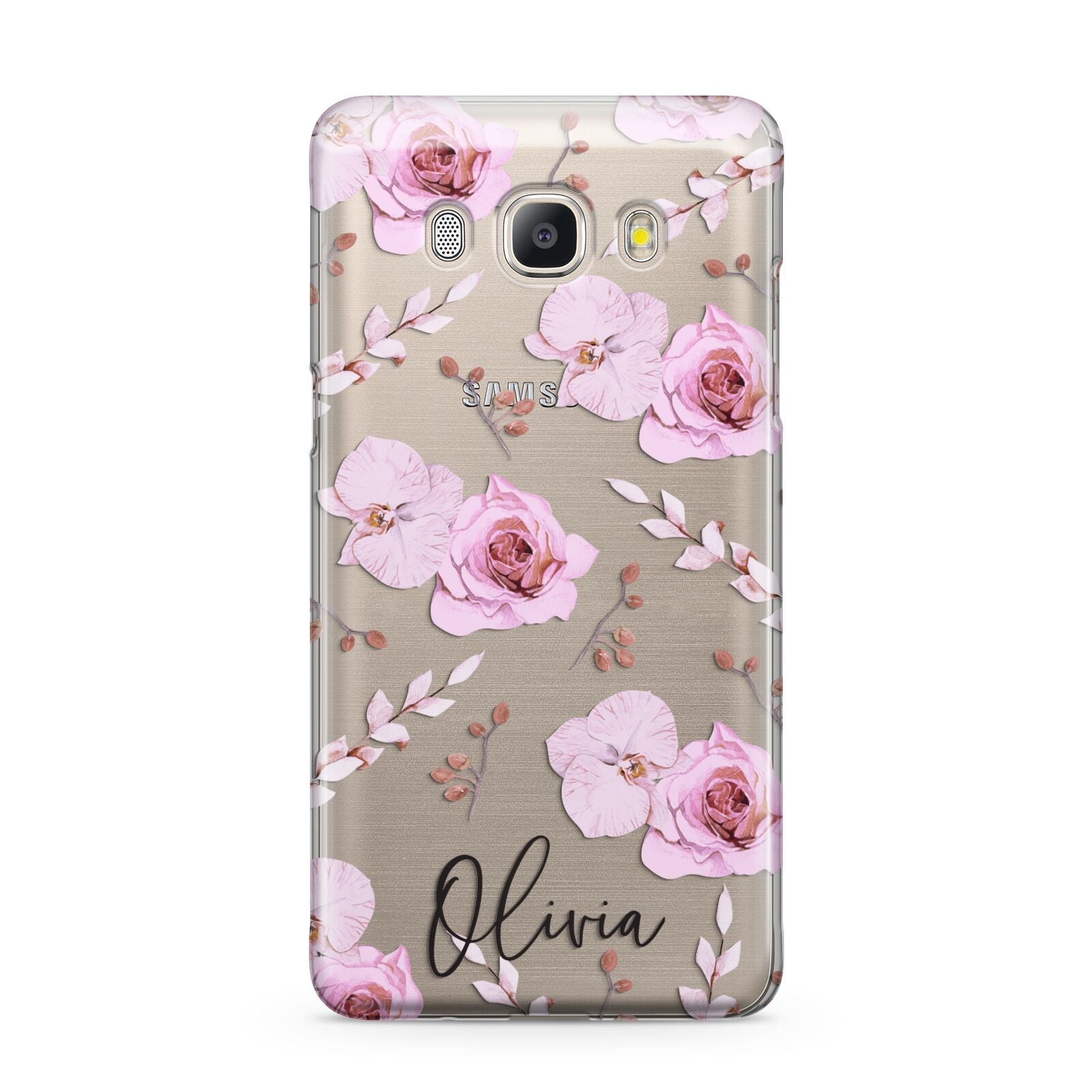 Personalised Dusty Pink Flowers Samsung Galaxy J5 2016 Case